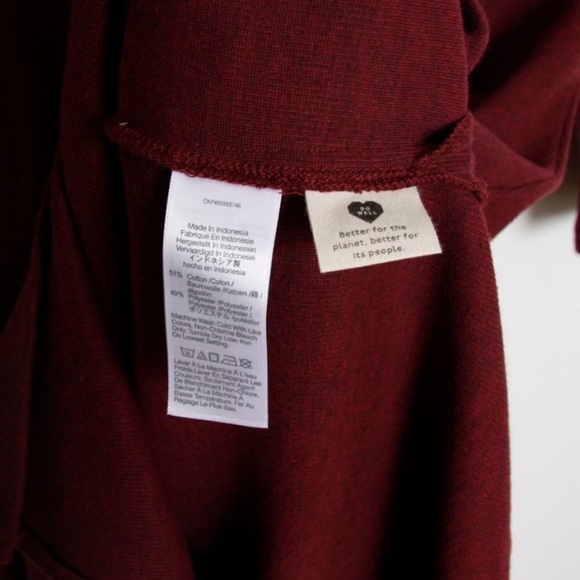 NWT Madewell Long Sleeve Henley Midi Dress Small Heather Rusted Red - Picture 7 of 9